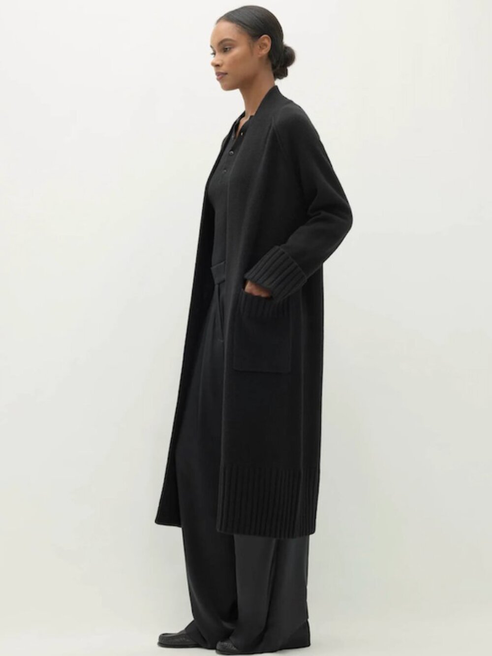 NakedCashmere Tilyn Longline Duster Cardigan Navy Sz XS